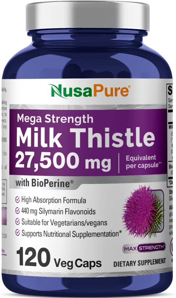 Milk Thistle Extract 27,500mg 120 Veggie Capsules