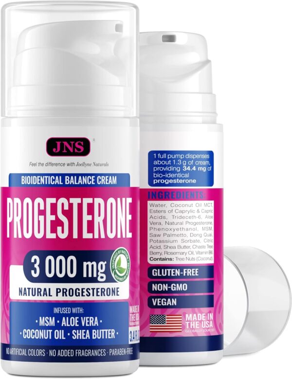 Progesterone Cream (Bioidentical) for Menopause Relief 3000 mg - Made in USA