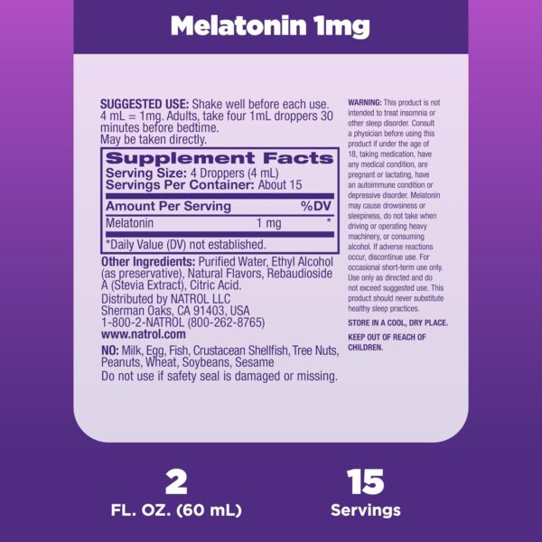 Liquid Melatonin, 1mg - Image 2