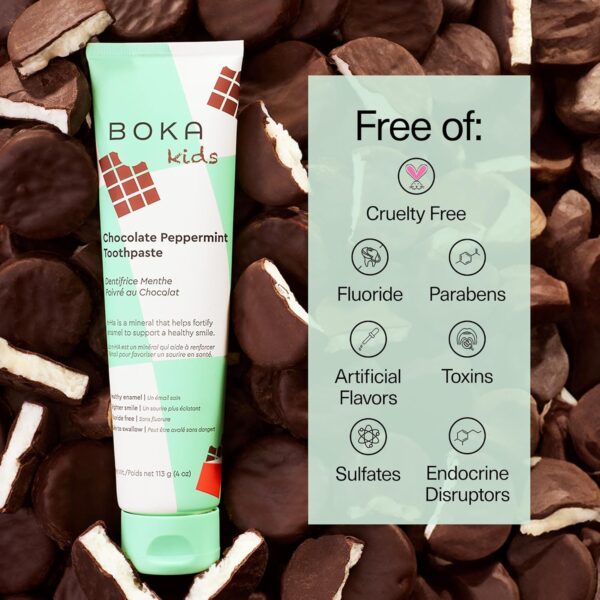 Boka Fluoride Free Toothpaste- Nano Hydroxyapatite, Sensitive Teeth, Whitening, Choco Mint - Image 2