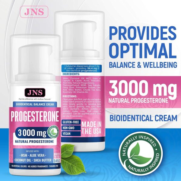 Progesterone Cream (Bioidentical) for Menopause Relief 3000 mg - Made in USA - Image 2